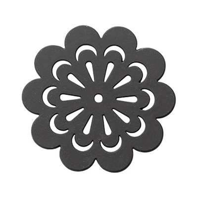 えいむ シリコンフラワーコースター 花型 ブラック 10枚入 GM-38 1束（ご注文単位1束）【直送品】