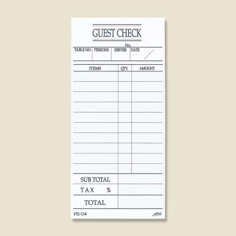 えいむ お会計票 単式 英字 100枚×10冊入 PS-04 1束（ご注文単位1束）【直送品】