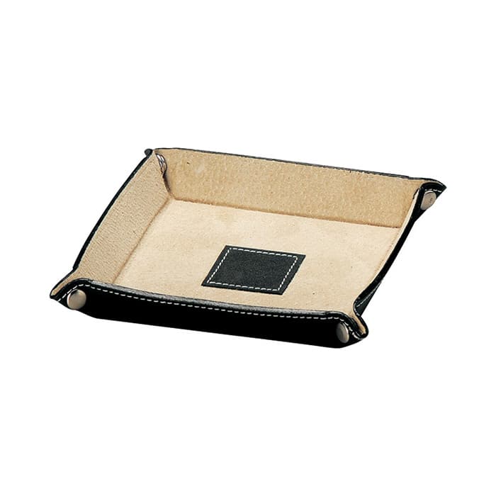 えいむ 革トレイ 小 ブラック&アイボリー CT-22 1枚（ご注文単位1枚）【直送品】