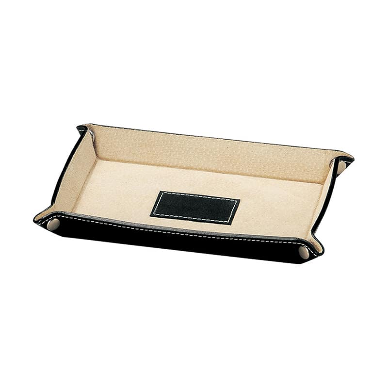 えいむ 革トレイ 大 ブラック&アイボリー CT-21 1枚（ご注文単位1枚）【直送品】