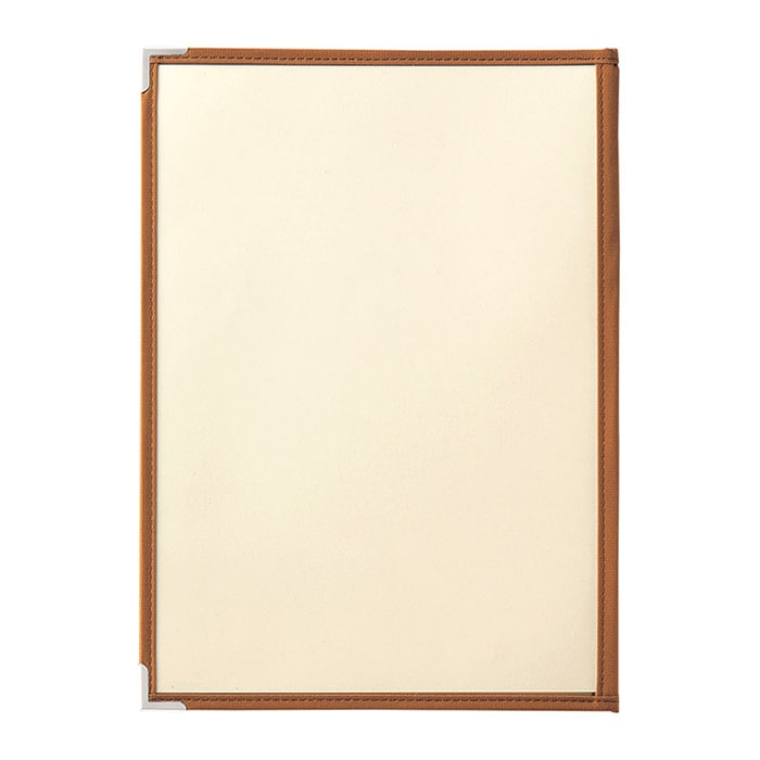 えいむ コットンクリアテーピングメニューブック A4 4ページ ライトブラウン CTA-44 1冊（ご注文単位1冊）【直送品】