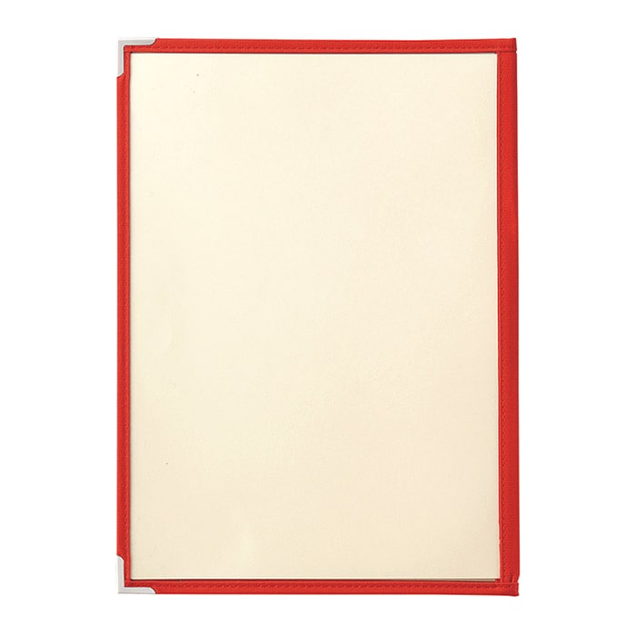 えいむ コットンクリアテーピングメニューブック A4 4ページ レッド CTA-44 1冊（ご注文単位1冊）【直送品】