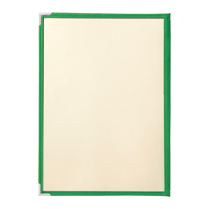 えいむ コットンクリアテーピングメニューブック A4 4ページ ライトグリーン CTA-44 1冊（ご注文単位1冊）【直送品】