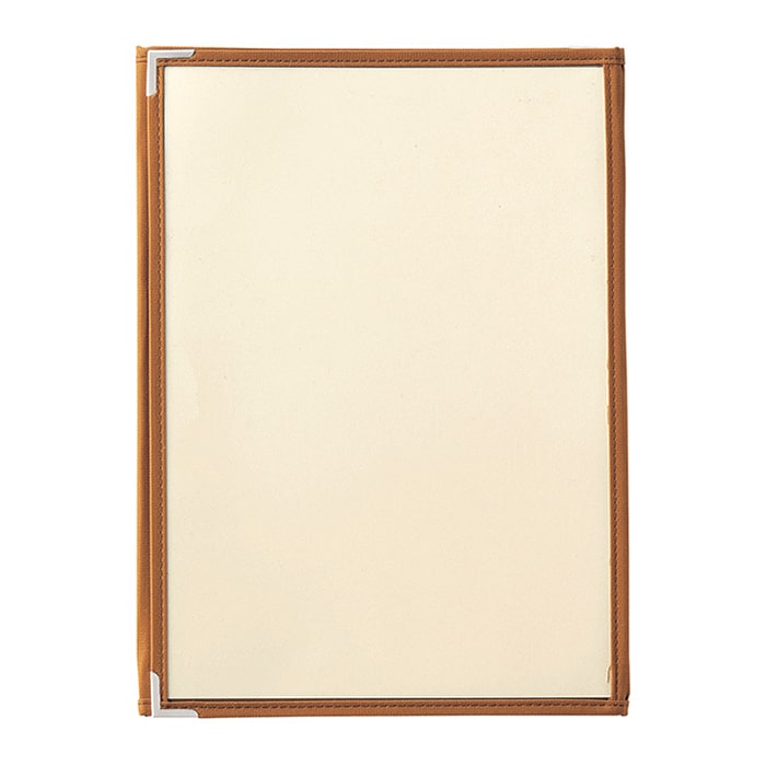 えいむ コットンクリアテーピングメニューブック A4 6ページ ライトブラウン CTA-46 1冊（ご注文単位1冊）【直送品】