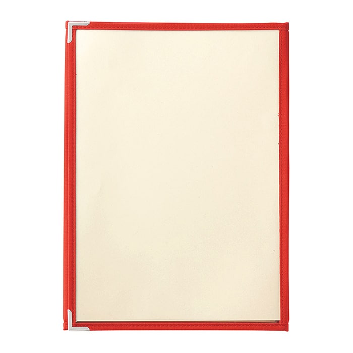 えいむ コットンクリアテーピングメニューブック A4 6ページ レッド CTA-46 1冊（ご注文単位1冊）【直送品】