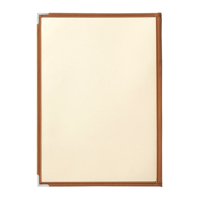 えいむ コットンクリアテーピングメニューブック A4 8ページ ライトブラウン CTA-48 1冊（ご注文単位1冊）【直送品】