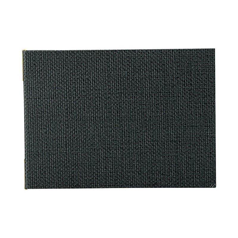 えいむ 麻タイプメニューブック ヨコ型 ピンタイプ 中 B5 ブラック PB-807 1冊（ご注文単位1冊）【直送品】