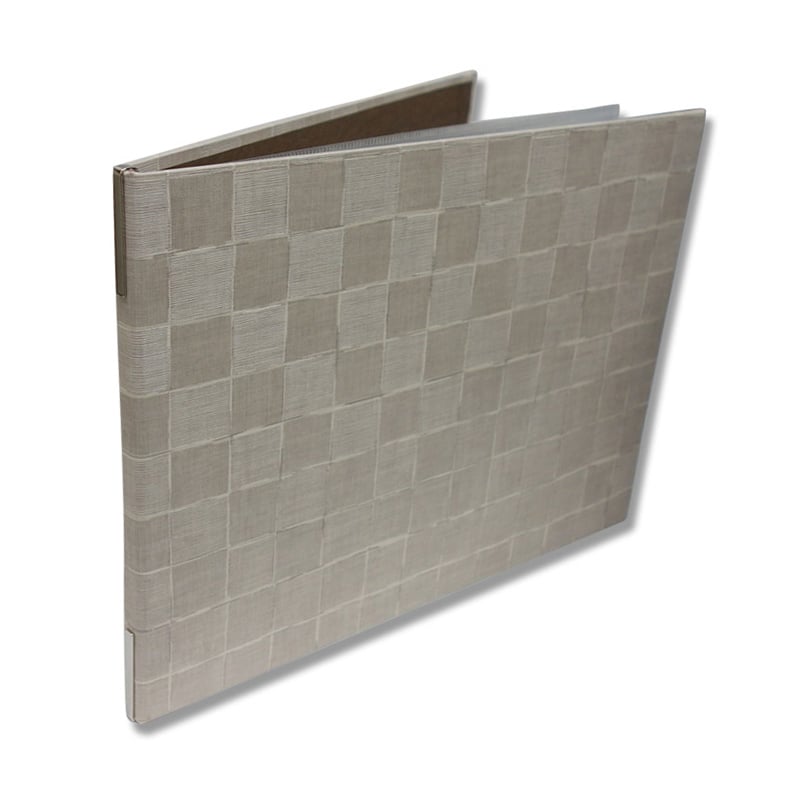 えいむ チェック柄メニューブック ヨコ 大 A4 アイボリー MB-306 1個（ご注文単位1個）【直送品】