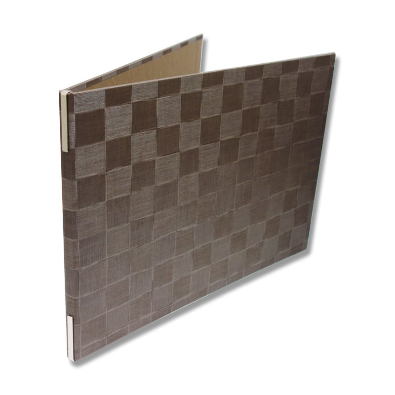 えいむ チェック柄メニューブック ヨコ 大 A4 ブラウン MB-306 1個（ご注文単位1個）【直送品】