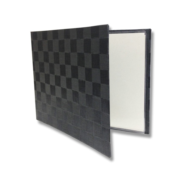 えいむ チェック柄メニューブック ヨコ 大 A4 グレイブラック MB-306 1個(ご注文単位1個)【直送品】