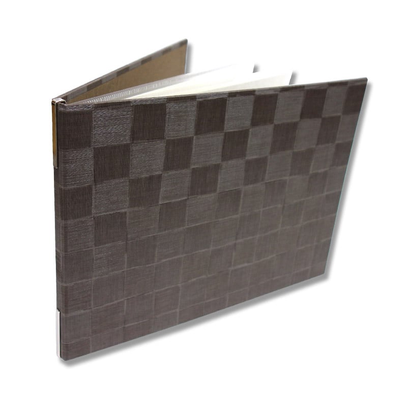 えいむ チェック柄メニューブック ヨコ 中 B5 ブラウン MB-307 1個（ご注文単位1個）【直送品】