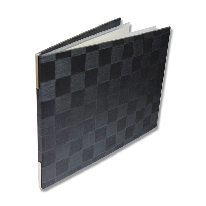 えいむ チェック柄メニューブック ヨコ 中 B5 グレイブラック MB-307 1個(ご注文単位1個)【直送品】