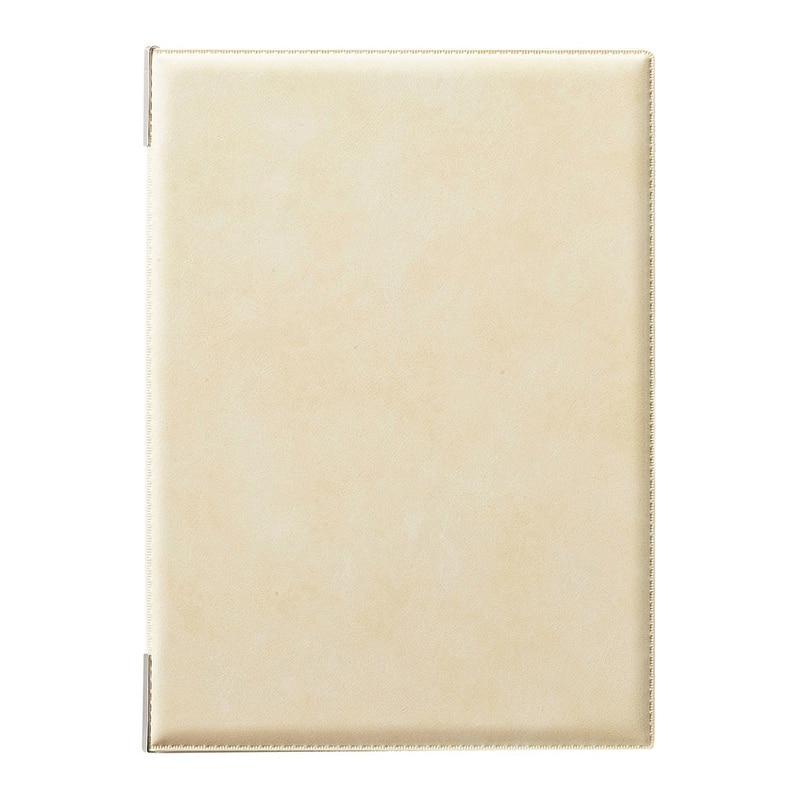 えいむ マーブルスマートメニューブック 大 A4 アイボリー BB-411 1冊（ご注文単位1冊）【直送品】