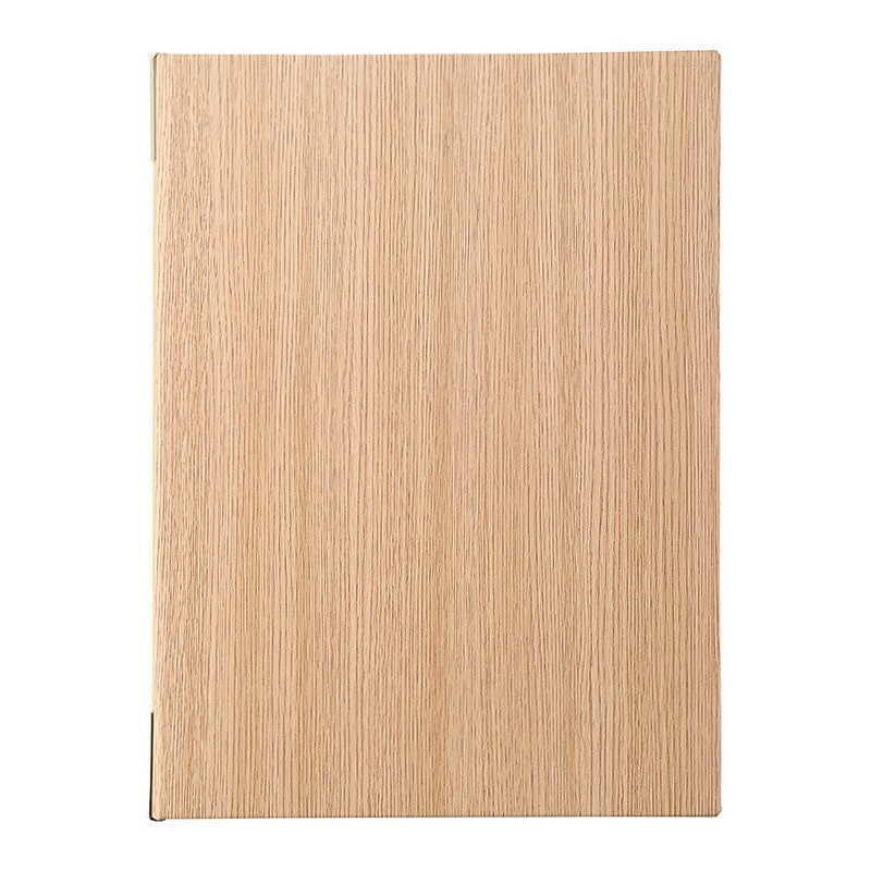 えいむ オーク板柾目メニューブック ピンタイプ 大 A4 ナチュラル MB-701 1冊（ご注文単位1冊）【直送品】