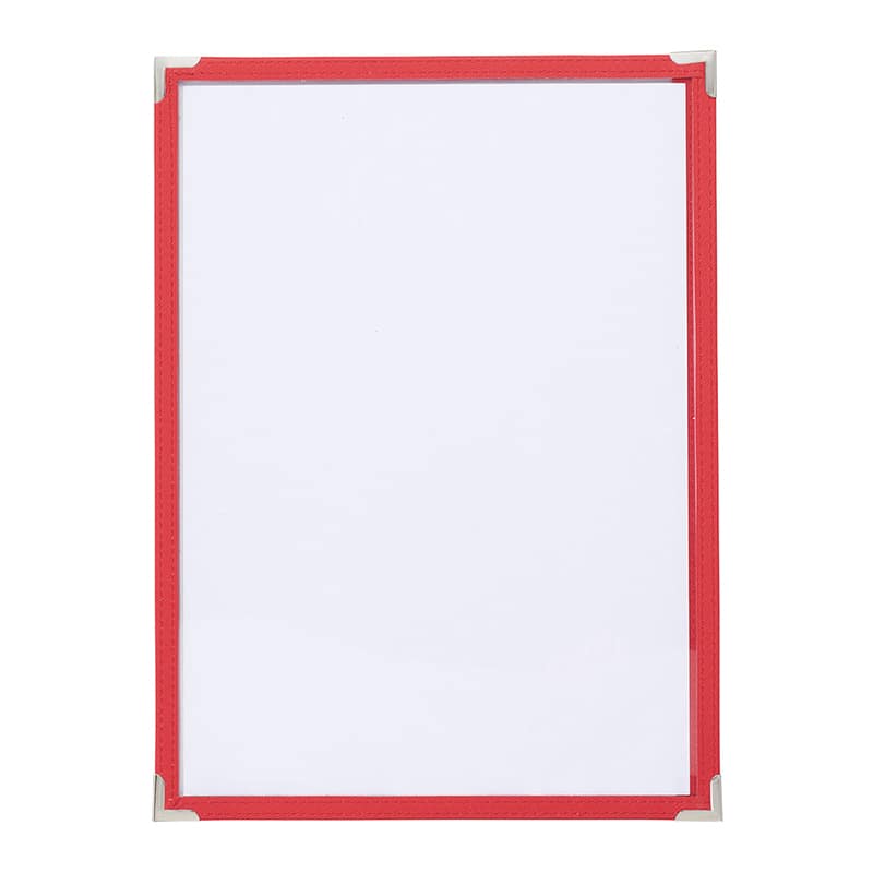 えいむ ハードクリアテーピングメニュー A4 2ページ レッド HTA-42 1冊（ご注文単位1冊）【直送品】