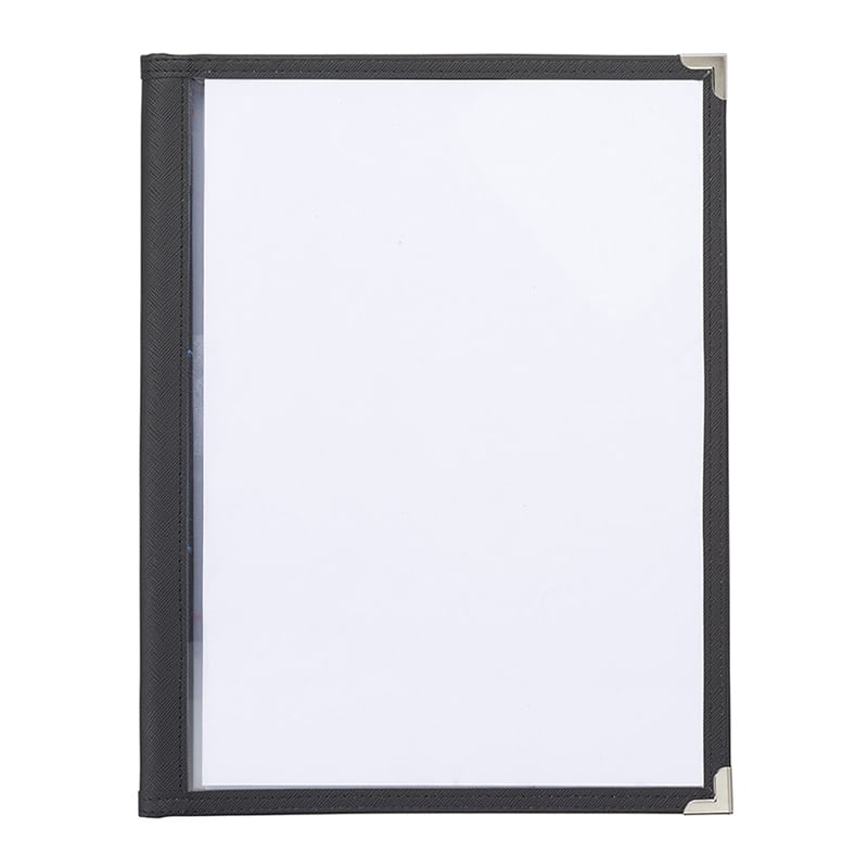 えいむ ハードクリアテーピングメニュー A4 中とじ6ページ ブラック HTA-46 1冊（ご注文単位1冊）【直送品】