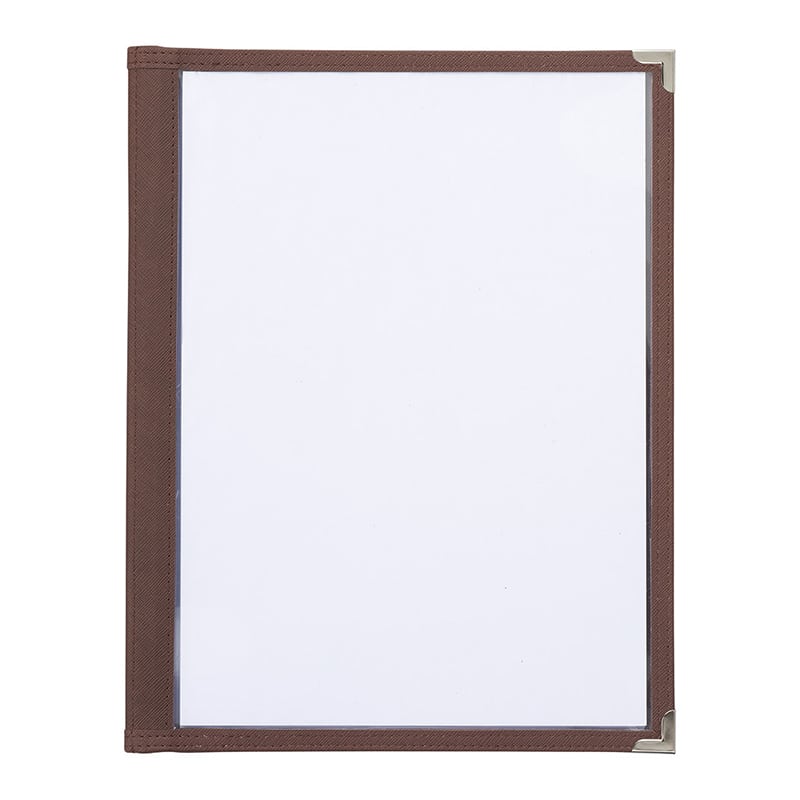 えいむ ハードクリアテーピングメニュー A4 中とじ6ページ ブラウン HTA-46 1冊（ご注文単位1冊）【直送品】