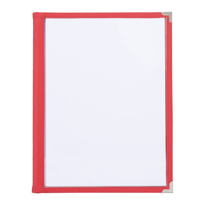 えいむ ハードクリアテーピングメニュー A4 8ページ レッド HTA-48 1冊（ご注文単位1冊）【直送品】