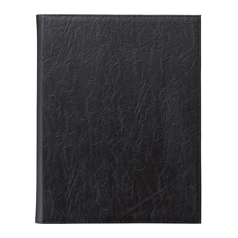 えいむ レザータッチビスメニューブック 大 A4 ブラック CLB-601 1冊（ご注文単位1冊）【直送品】