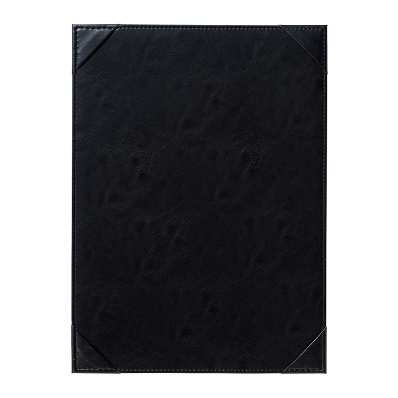 えいむ レザータッチサイドメニューブック ブラック CLB-A41 1冊（ご注文単位1冊）【直送品】