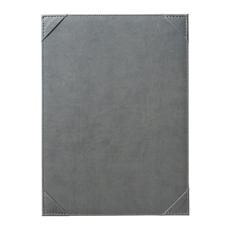 えいむ レザータッチサイドメニューブック グレイ CLB-A41 1冊（ご注文単位1冊）【直送品】