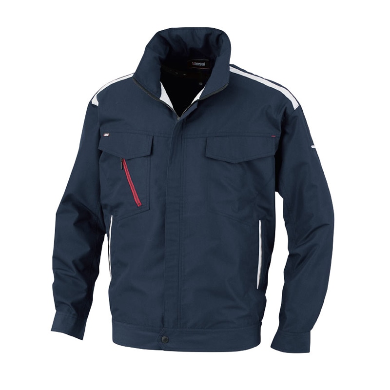 カンサイユニフォーム×空調風神服　長袖ブルゾン ネイビー　LL 01001 1枚（ご注文単位1枚）【直送品】