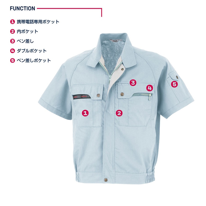 カンサイユニフォーム　半袖ブルゾン グリーン　M 30201 1枚（ご注文単位1枚）【直送品】