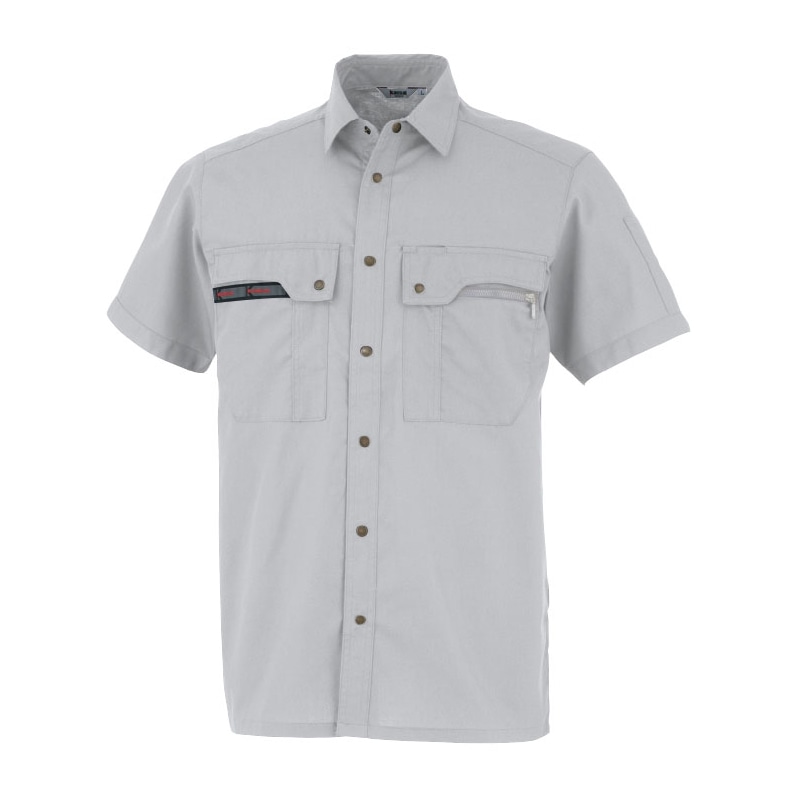 カンサイユニフォーム 半袖シャツ グレー M 30203 1枚(ご注文単位1枚)【直送品】