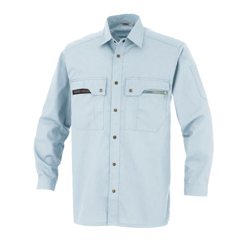 カンサイユニフォーム 長袖シャツ グリーン L 30204 1枚(ご注文単位1枚)【直送品】