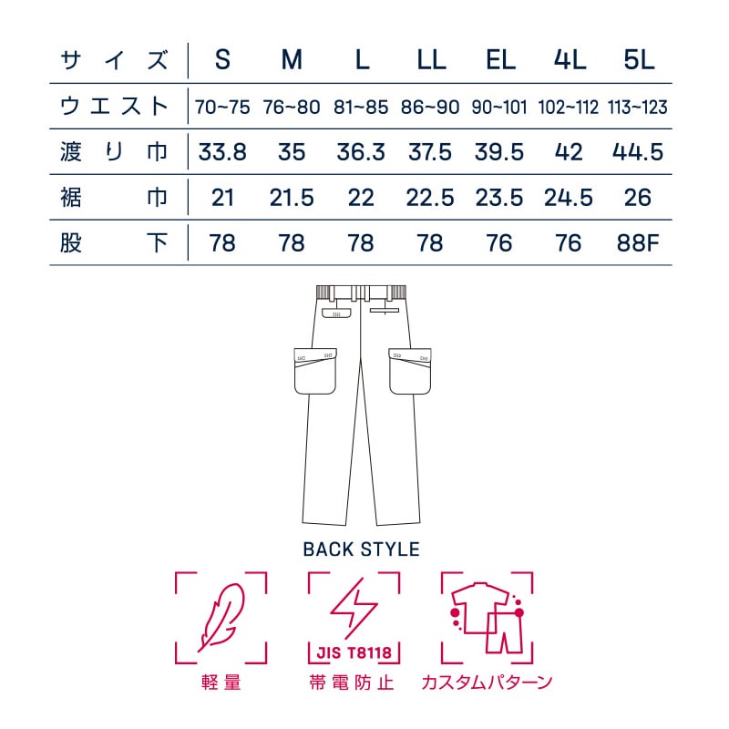 DAIRIKI　キャストカーゴパンツ ブルー　M 77006 1枚（ご注文単位1枚）【直送品】
