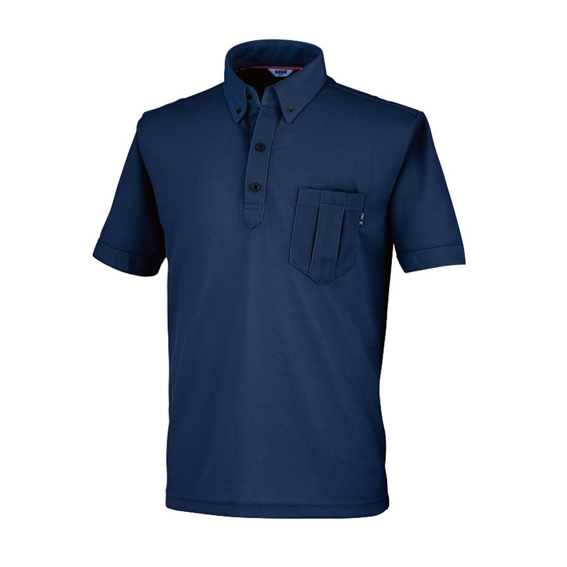 カンサイユニフォーム　半袖ポロシャツ ネイビー　L 00573 1枚（ご注文単位1枚）【直送品】