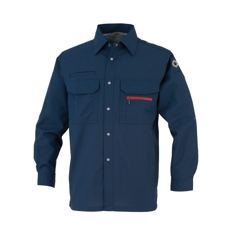 DAIRIKI　長袖シャツ ネイビー　LL 22014 1枚（ご注文単位1枚）【直送品】