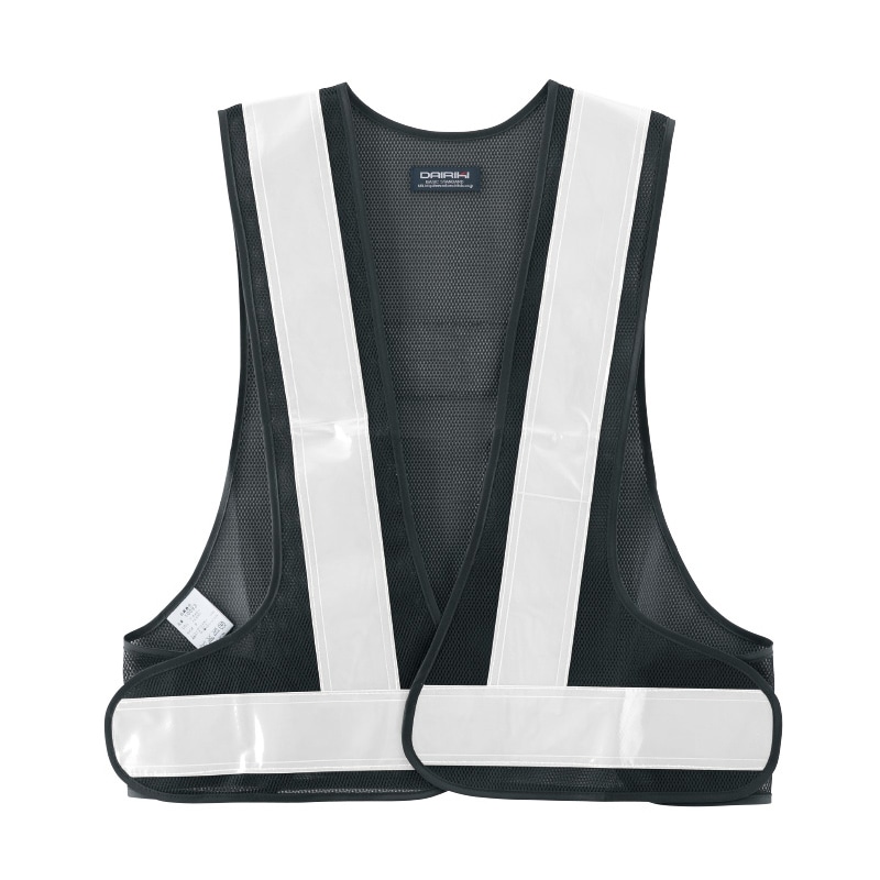 DAIRIKI　ポリス型反射ベスト ネイビー×シルバー　XXL 10093 1枚（ご注文単位1枚）【直送品】