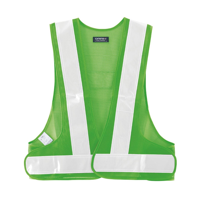 DAIRIKI　ポリス型反射ベスト グリーン×シルバー　XXL 10093 1枚（ご注文単位1枚）【直送品】