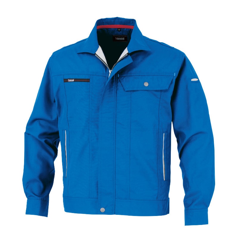 カンサイユニフォーム 長袖ブルゾン ブルー M 70012 1枚(ご注文単位1枚)【直送品】