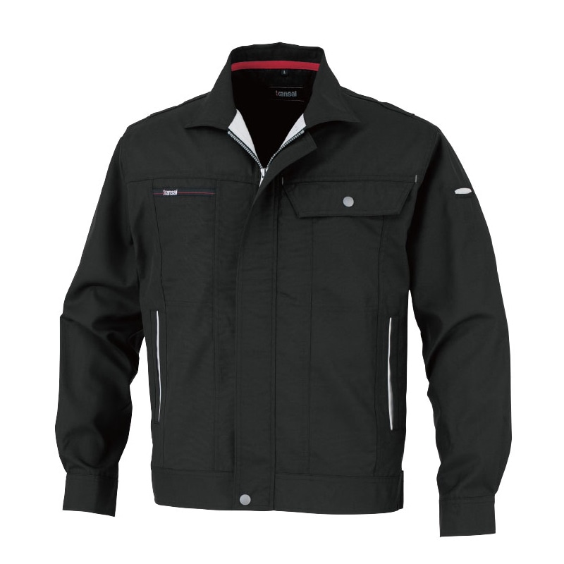 カンサイユニフォーム 長袖ブルゾン ブラック M 70012 1枚(ご注文単位1枚)【直送品】