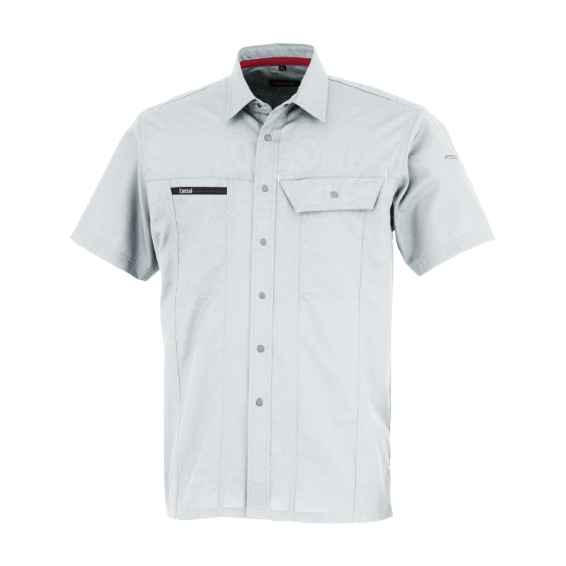 カンサイユニフォーム　半袖シャツ グレー　L 70023 1枚（ご注文単位1枚）【直送品】