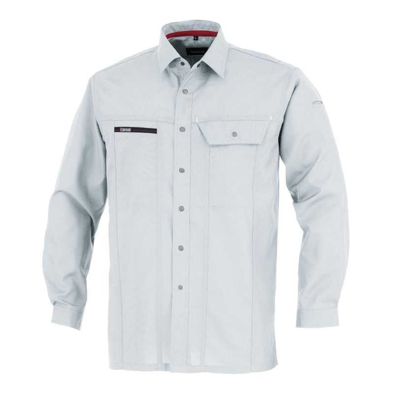 カンサイユニフォーム　長袖シャツ グレー　LL 70034 1枚（ご注文単位1枚）【直送品】