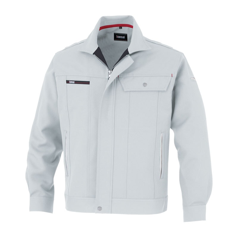 >カンサイユニフォーム 長袖ブルゾン グレー L 80012 1枚(ご注文単位1枚)【直送品】