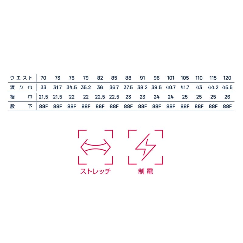 カンサイユニフォーム　スラックス ブラック　120 60045 1枚（ご注文単位1枚）【直送品】