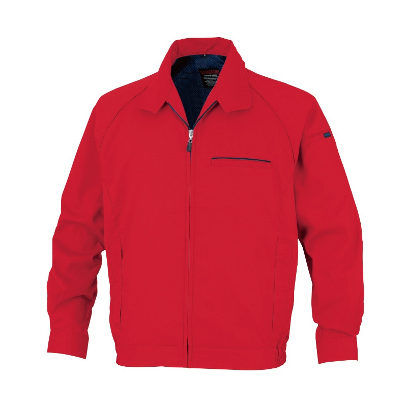 DAIRIKI 長袖カラーブルゾン レッド L 66002 1枚(ご注文単位1枚)【直送品】