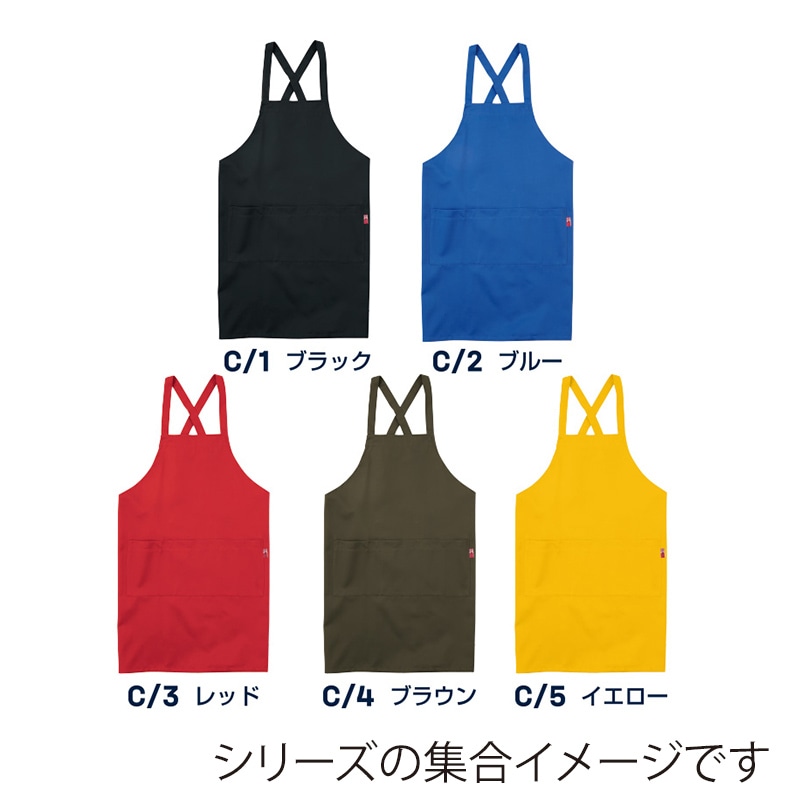 カンサイユニフォーム ベ-シックエプロン ブラウン 00011 1枚(ご注文単位1枚)【直送品】