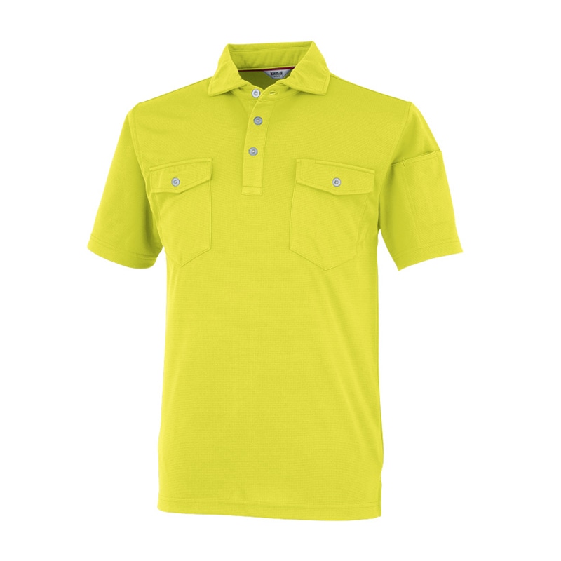 >カンサイユニフォーム 半袖ポロシャツ ライム L 24404 1枚(ご注文単位1枚)【直送品】