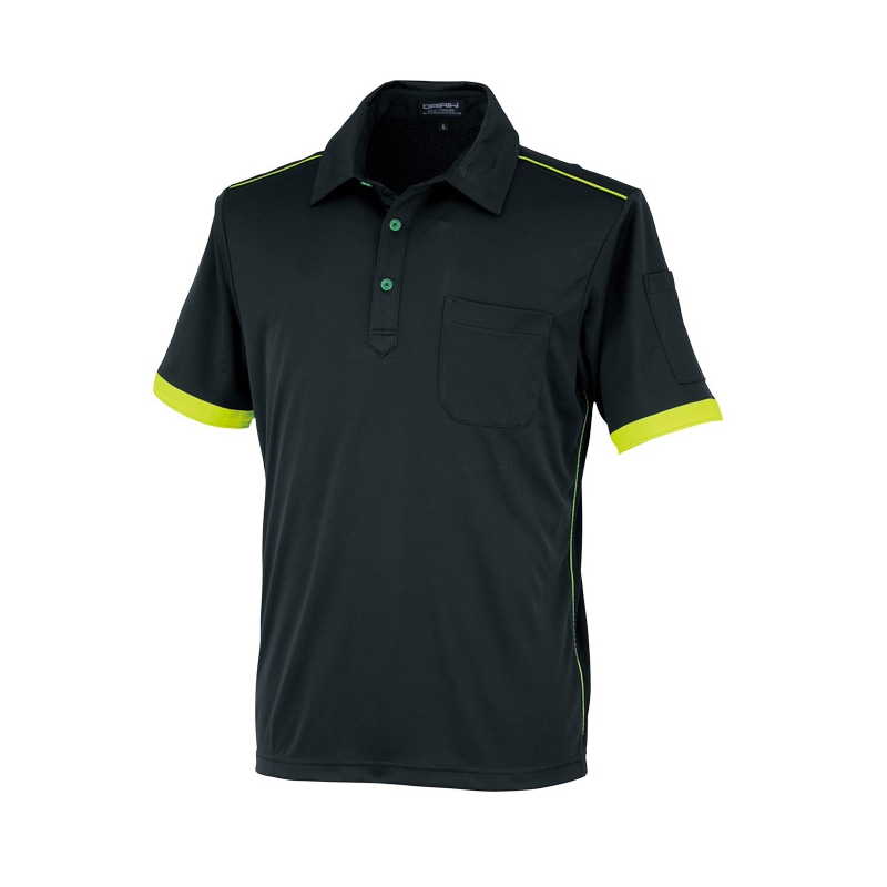 DAIRIKI 半袖ポロシャツ ブラック S 01627 1枚(ご注文単位1枚)【直送品】