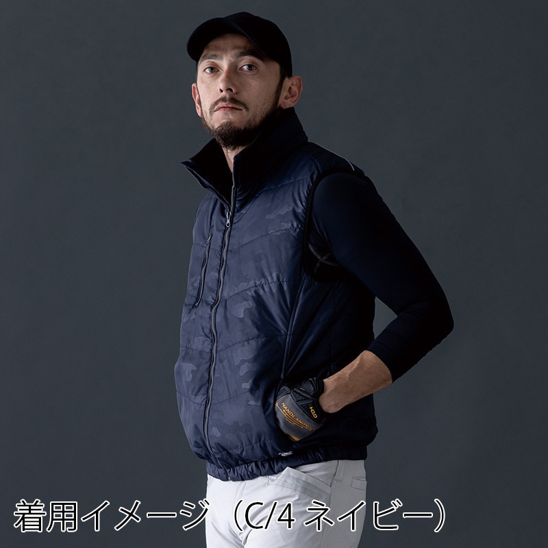 tASkfoRce 中綿エンボスベスト ブルーグレー S 01099 1枚(ご注文単位1枚)【直送品】