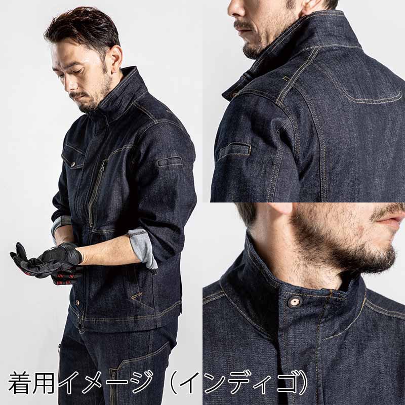 カンサイユニフォーム　長袖ブルゾン インディゴ　LL 30012 1枚（ご注文単位1枚）【直送品】