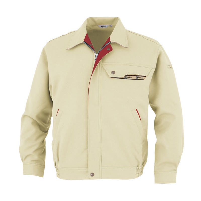 カンサイユニフォーム 長袖ブルゾン ベージュ M 20502 1枚(ご注文単位1枚)【直送品】