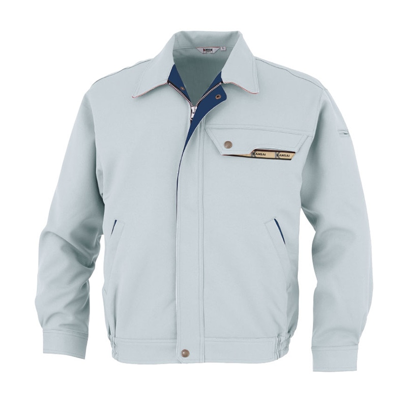 カンサイユニフォーム 長袖ブルゾン グレー L 20502 1枚(ご注文単位1枚)【直送品】