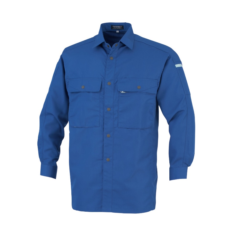 DAIRIKI 長袖シャツ ブルー L 17004 1枚(ご注文単位1枚)【直送品】