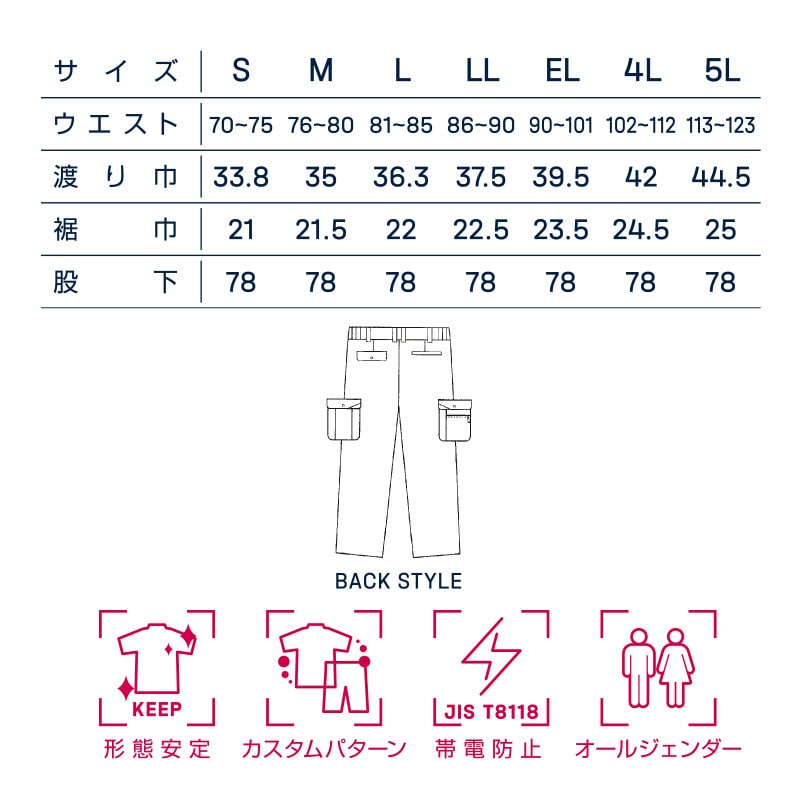 DAIRIKI　カ-ゴパンツ ネイビー　S 17006 1枚（ご注文単位1枚）【直送品】
